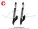 Amortisseurs Paioli noirs et blancs réglables et démontables avec ressorts extérieurs H:370mm pour Peugeot 103 RCX(...) (la paire)