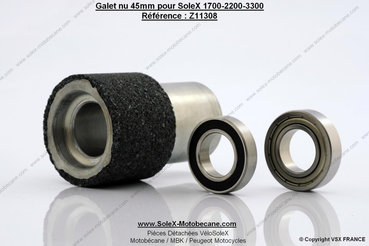 Pack Galet nu 45mm pour SoleX 1700 / 2200 / 3300 + 2x Roulements de galet pour  SoleX 2200 - Packs Solex-motobecane - Packs Solex-motobecane - Solex -Motobecane