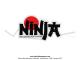 Autocollant  Ninja  - Noir / Blanc - 90x60mm