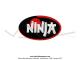 Autocollant  Ninja  - Ellipse - Noire - 86x50mm - pour silencieux d'chappement Ninja