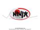 Autocollant  Ninja  - Ellipse - Blanc - 100x60mm 