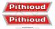 Autocollants concessionnaire VloSoleX  PITHIOUD  - Chrom / Rouge - Paralllpipdes - 30x140mm (la paire)