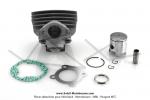 Cylindre / Piston (Kit) - 40mm - 50cc - Alu - T6 (6 transferts) - sans trou de dcompresseur - pour Peugeot FOX / FXR (...)