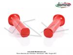 Poignes de guidon (Revtement) - DOMINO - embouts carrs - Rouges - PVC - Lg. 122mm (la paire)
