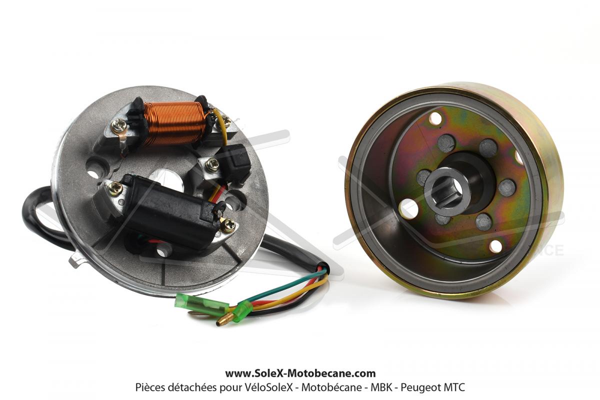 Allumage électronique (Volant-magnétique complet) type Moriyama pour  Mobylette Motobécane MBK 51 / 41 / 881 (AV10) - Partie Moteur - Pièces pour  Mobylettes MOTOBECANE / MBK - Solex-Motobecane