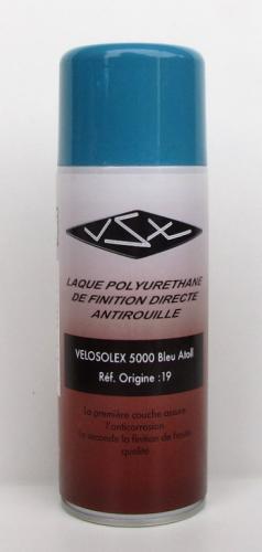Peinture Bleu Atoll réf.19 pour SoleX 5000 - Aérosol 400ml - Pièces  détachées pour SoleX 5000 / PliSoleX - Pièces pour VELOSOLEX - Solex -Motobecane