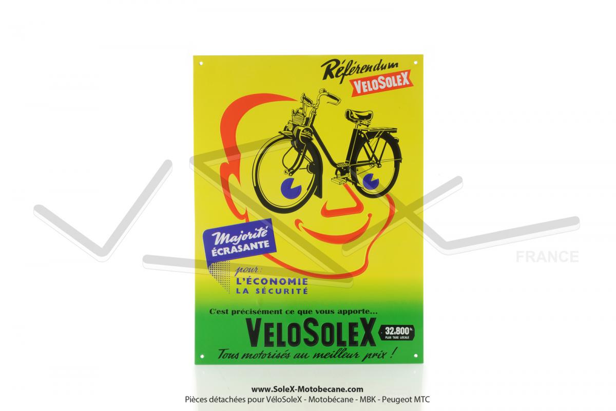 Tôle en relief sérigraphiée "Référendum VéloSoleX" 30x40cm - Pièces  détachées pour SoleX 45cc, 330, 660, 1010 et 1400 - Pièces pour VELOSOLEX -  Solex-Motobecane