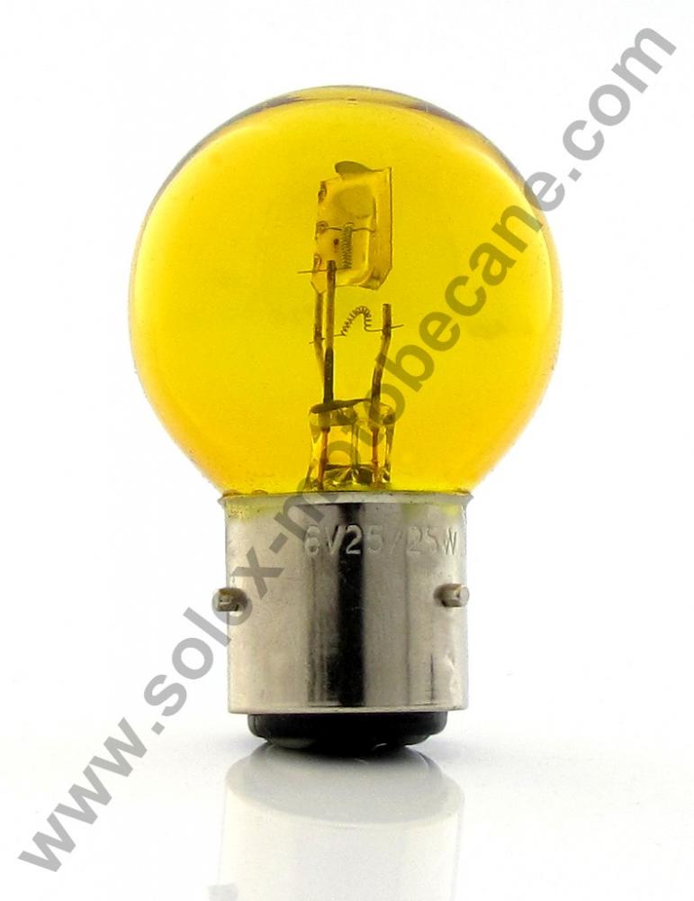 Ampoule jaune 6v 25w/25w 3 ergots (BA21D) - Partie Cycle - Pièces pour  Mobylettes MOTOBECANE / MBK - Solex-Motobecane