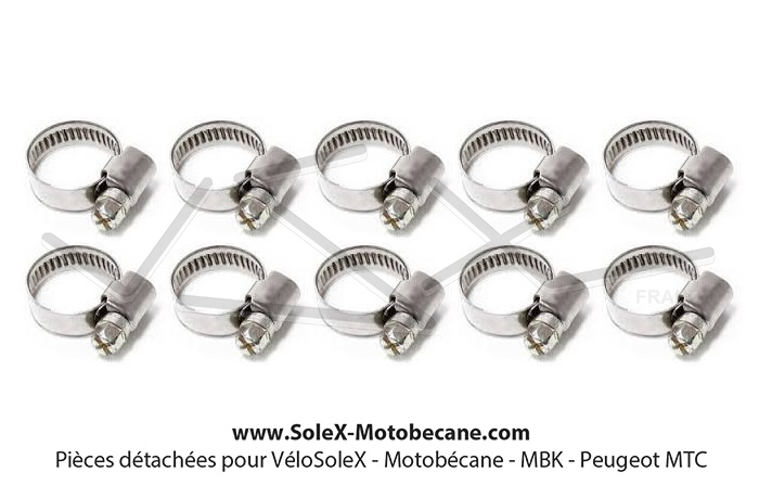 Collier Durite Essence à Vis diamètre 8 à 10mm pour Mobylettes Motobécane,  Peugeot etc.