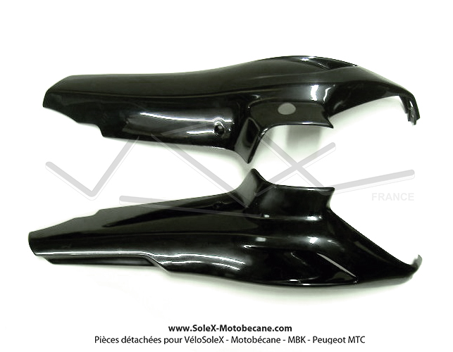 Carénages (Capotages / Carters) latéraux - Plastique noir - pour Peugeot 103  SPX / RCX (phase 2) - Partie Cycle - Pièces pour PEUGEOT 101 / 102 / 103 /  104 / BB... - Solex-Motobecane