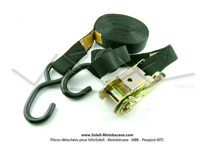 Sangle d'arrimage Moto - 2 crochets "S" - 25mm x 5m - Accessoires - Pièces  pour Mobylette MOTOBECANE / MBK - Solex-Motobecane